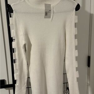 Forever 21 White Ribbed Sweater
